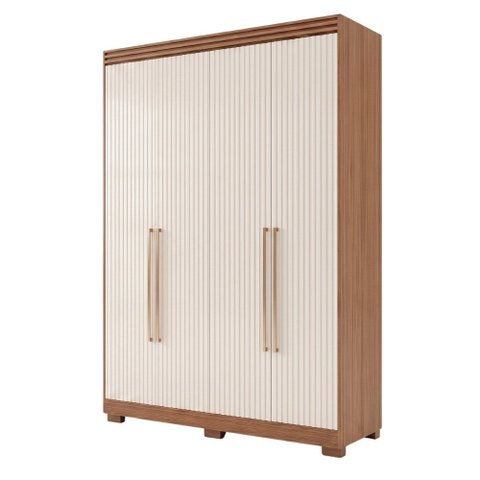 Guarda Roupas Solteiro 4 Portas Frisado 3 Gavetas 100% MDF July