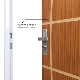 Kit Porta de Madeira Decorada 215x75cm com Batente de Aço 06cm Neblina MGM - 9