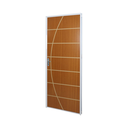 Ver imagem 4 de Kit Porta de Madeira Decorada 215x75cm com Batente de Aço 06cm Neblina MGM Abertura Direita Marrom/Mogno
