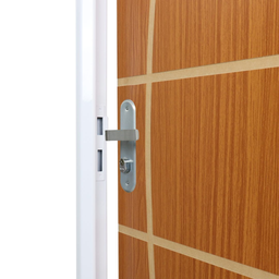 Kit Porta de Madeira Decorada 215x75cm com Batente de Aço 06cm Neblina MGM - 6