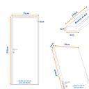 Ver imagem 3 de Kit Porta de Madeira Decorada 215x75cm com Batente de Aço 06cm Neblina MGM Abertura Esquerda Marrom/Mogno