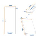 Ver imagem 3 de Kit Porta de Madeira Decorada 215x85cm com Batente de Aço 06cm Neblina MGM