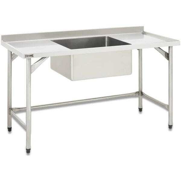 Pia 1,5 m Total Inox AISI 304 com cuba 60 x 50 x 33 cm Fritomaq Cuba Lado Direito - 1
