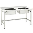 Ver imagem 1 de Pia 1,5 m Total Inox AISI 304 com 2 cubas 50 x 40 x 25 cm Fritomaq Padrão - Esquerda e Direita