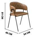 Ver imagem 3 de Conjunto 4 Cadeiras Veneza no Couro Caramelo e Metal Preto Acolchado