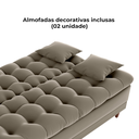 Ver imagem 6 de Sofa Cama 2 Lugares 185 Cm Duda Veludo E434 Marrom Claro Milani Store