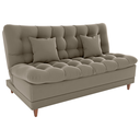 Ver imagem 1 de Sofa Cama 2 Lugares 185 Cm Duda Veludo E434 Marrom Claro Milani Store