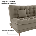 Ver imagem 5 de Sofa Cama 2 Lugares 185 Cm Duda Veludo E434 Marrom Claro Milani Store