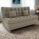 Ver imagem 2 de Sofa Cama 2 Lugares 185 Cm Duda Veludo E434 Marrom Claro Milani Store