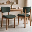 Ver imagem 2 de Kit 02 Cadeiras para Sala de Jantar Cozinha Living Estofada Dara L02 Linho Verde Musgo - Lyam Decor
