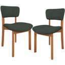 Ver imagem 1 de Kit 02 Cadeiras para Sala de Jantar Cozinha Living Estofada Dara L02 Linho Verde Musgo - Lyam Decor