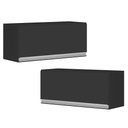 Ver imagem 1 de Kit 02 Armários Aéreo Multiuso Geladeira Lux 70cm 100% Mdf 01 Porta Basculante - Cor Preto