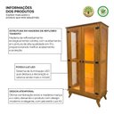 Ver imagem 2 de Cristaleira de Madeira Maciça com LED Bella Luna 2 Portas de Vidro Vintage Clássica Freijó