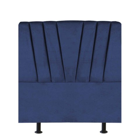 Cabeceira Bélgica Cama Box Solteiro 100 Cm Suede Azul