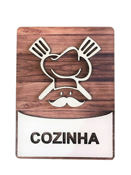 Placa Sinalização Cozinha Mdf 15 X 20 Cm