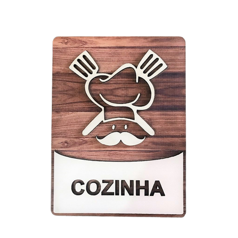 Placa Sinalização Cozinha Mdf 15 X 20 Cm