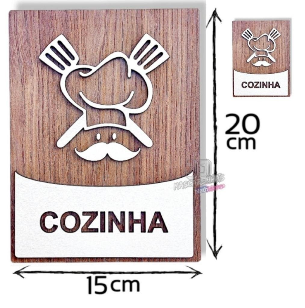 Placa Sinalização Cozinha Mdf 15 X 20 Cm - 2