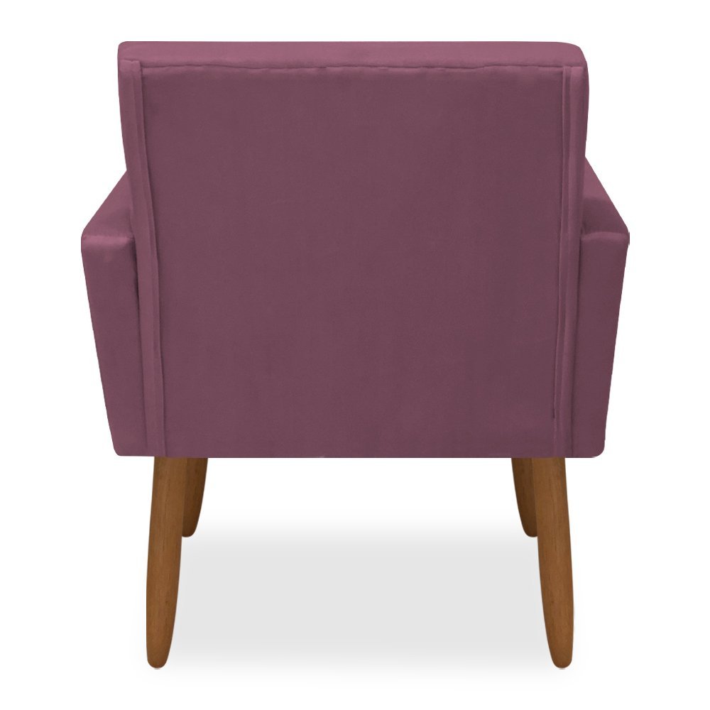 Poltrona Decorativa Nina Pés Palito Veludo Lilas Chamby Móveis - 4