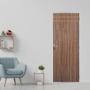 Ver imagem 1 de Kit Porta de Madeira Decorada 215x65cm com Batente de Aço 06cm Mantiqueira MGM Abertura Direita Marrom/Carvalho Quebec