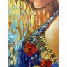 Quadro Pintura Tela menina flores vestido bela vertical 5102: 120cm (A) x 80cm (L) - 3