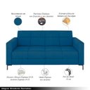 Ver imagem 3 de Sofá Living Decorativo Houston 2 Lugares 160cm Pés em Metal Veludo Azul G33 - Gran Belo