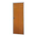 Ver imagem 2 de Kit Porta de Madeira Decorada 215x65cm com Batente de Aço 6cm Mantiqueira MGM Abertura Direita Marrom/Mogno