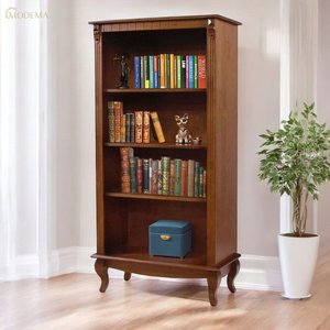 Estante para Livros em Madeira Maciça 3 Prateleiras Pés Luiz Xv Genebra 5102 - Pinhão