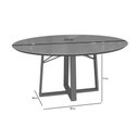 Ver imagem 2 de Mesa p/ Cozinha Elma Premium Madeira Maciça c/ Tampo Madeirado c/ Vidro 120x120cm Carvalho/Off