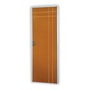Ver imagem 1 de Kit Porta de Madeira Decorada 215x75cm com Batente de Aço 6cm Mantiqueira MGM Abertura Esquerda Marrom/Mogno