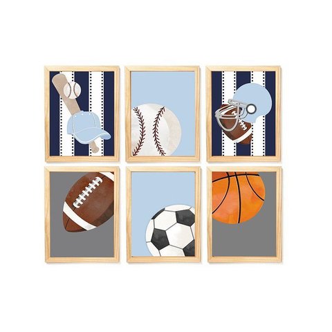Kit Quadro Esporte Infantil Decorativo Quarto Criança Enxoval Bebê Menino