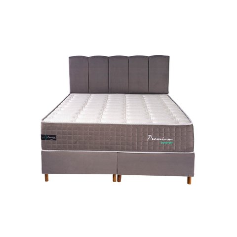 Kit Premium Base Box Queen 1,58 - Cinza S/m