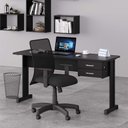 Ver imagem 1 de Mesa para Escritório Retangular Lumela Atlanta 2 Gavetas MDP 120cm Preto Onix