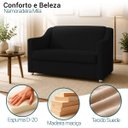 Ver imagem 7 de Kit Namoradeira + 4 Poltronas Decorativas para Sala Mila Suede Cores Pé de Plastico Cromado