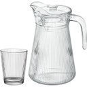 Ver imagem 1 de Jogo Jarra/copos Home&co Tampa Acrilico Vidro 1,6l/250ml Transparente