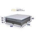 Ver imagem 2 de Conjunto Box Cinza Luanda Cinza Espuma D28 Queen 158x198x62 - King House