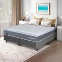 Ver imagem 1 de Conjunto Box Cinza Luanda Cinza Espuma D28 Queen 158x198x62 - King House
