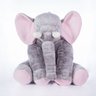 Almofada Elefante para Bebê 67 cm Cinza e Rosa - 1