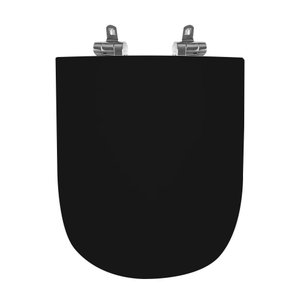Assento Sanitário Poliéster para Louça Piano (deca) Slow Close Cromado (reb. Oculto) Ébano Fosco