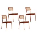 Ver imagem 1 de Kit 4 Cadeiras Sala Jantar 1741 4 Uni Rose/linho Areia/courano Caramelo - Carraro