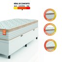 Ver imagem 6 de Cama Box Baú Colchão Solteiro Molas Ensacadas Real 88x188x68cm Linho Branco / Bege Inducol