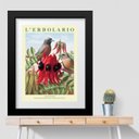 Ver imagem 1 de Quadro Passarinhos com Flor Vermelha - 60x48cm:moldura Preta