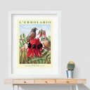 Ver imagem 2 de Quadro Passarinhos com Flor Vermelha - 60x48cm:moldura Preta