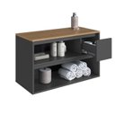 Ver imagem 5 de Balcão Gabinete de Banheiro Suspenso 80cm com 2 Portas e 1 Gaveta Belarus Preto/Grafite