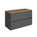 Ver imagem 3 de Balcão Gabinete de Banheiro Suspenso 80cm com 2 Portas e 1 Gaveta Belarus Preto/Grafite