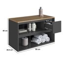 Ver imagem 4 de Balcão Gabinete de Banheiro Suspenso 80cm com 2 Portas e 1 Gaveta Belarus Preto/Grafite
