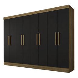 Guarda Roupa Casal Mariah 8 Portas Boreal/preto - Móveis Arapongas Boreal/preto Fosco - 2