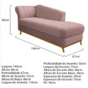 Ver imagem 4 de Kit Diva Recamier Vanessa 140cm Lado Direito e 02 Poltronas Laura Linho - Doce Sonho Móveis RECAMIER