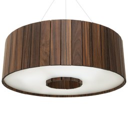 Luminária Decorativa Madeira Pendente Redondo Perequê 45cm - 1