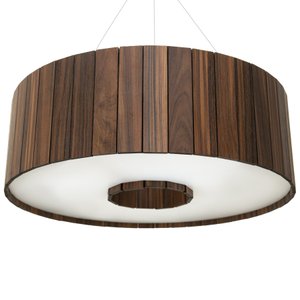 Luminária Decorativa Madeira Pendente Redondo Perequê 45cm