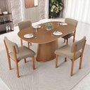 Ver imagem 2 de Kit 04 Cadeiras para Sala de Jantar Cozinha Living Estofada Dara L02 Bouclê Bege - Lyam Decor